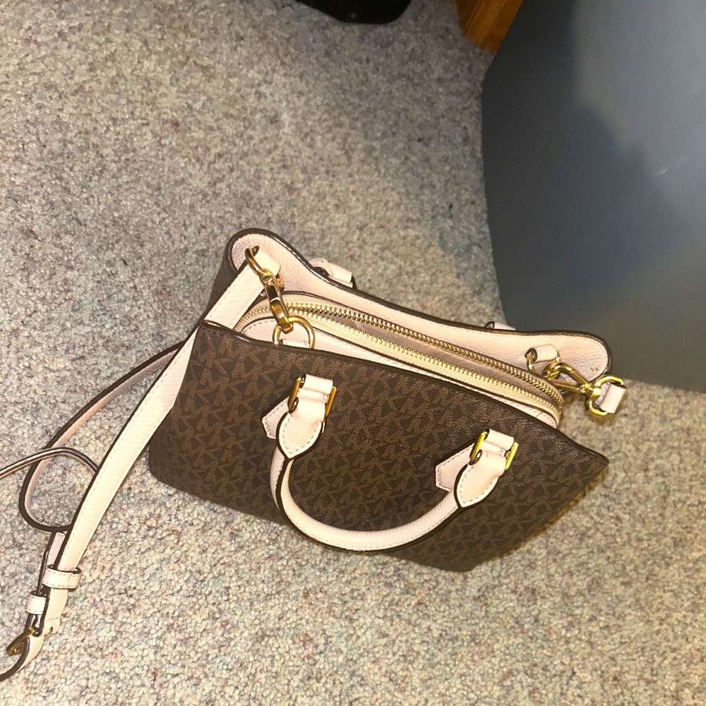 Camille Small Logo and Leather Satchel
